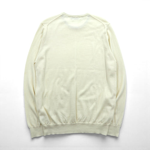 BARNEYS NEW YORK 日本製 ニット セーター L ホワイト ウール 23538519
