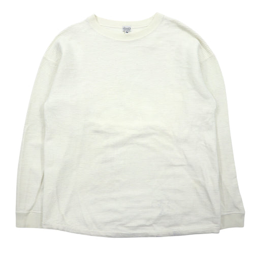 日本然リトテ-古着オンライン-AOZORA BLUE HEAVEN サーマル ロングスリーブ Tシャツ 4 ホワイト コットン go slow caravan取扱い 日本製-AOZORA BLUE HEAVEN Thermal Long Sleeve T-Shirt 4 White Cotton go slow caravan available Japan Made