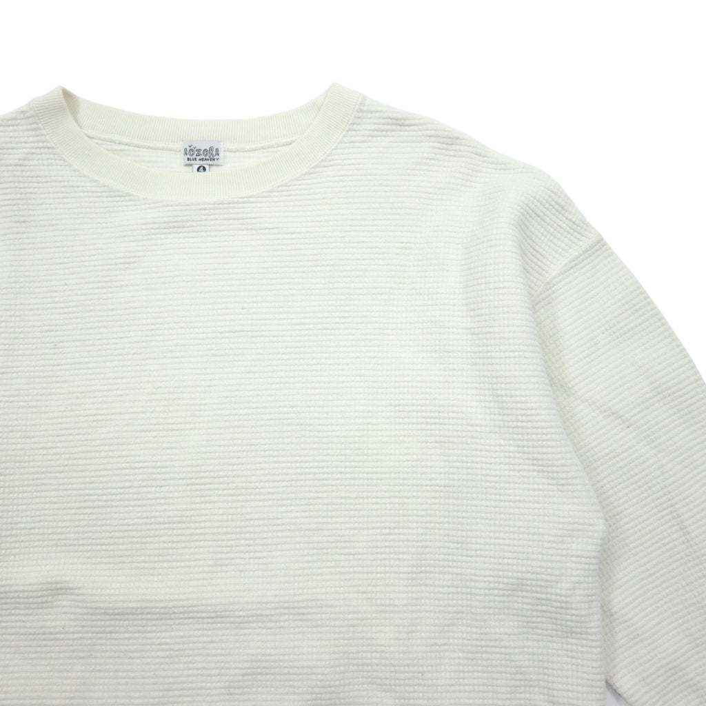 AOZORA BLUE HEAVEN Thermal Long Sleeve T-Shirt 4 White Cotton go slow caravan Made in Japan