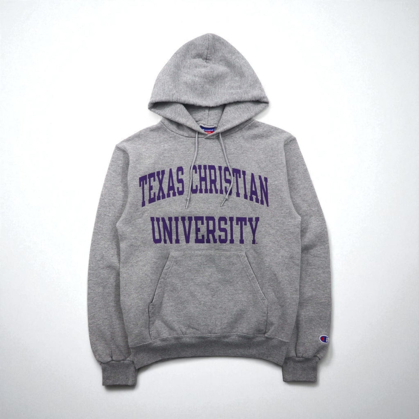 Champion 00年代 カレッジプリント プルオーバーパーカー S グレー TEXAS CHRISTIAN UNIVERSITY