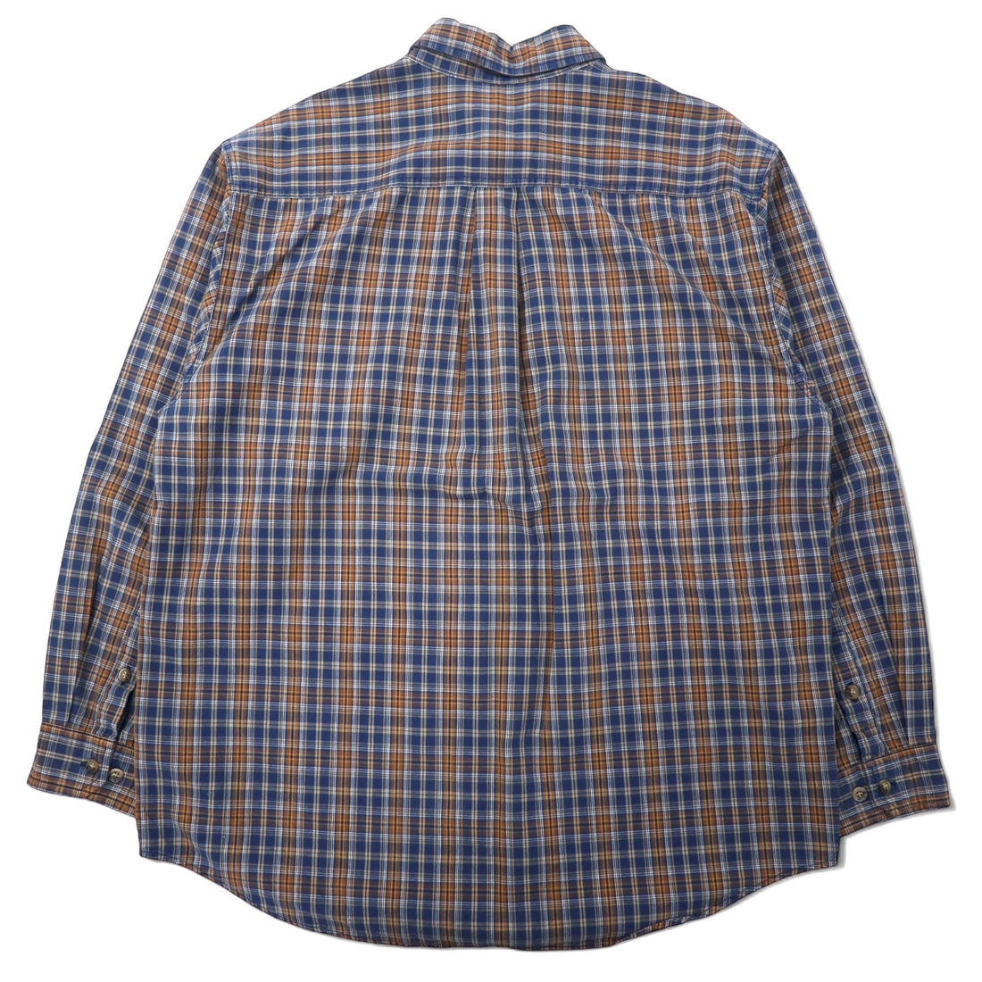 Carhartt Flannel Work Shirt L Navy Brown Cotton Big Size
