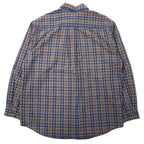 Carhartt Flannel Work Shirt L Navy Brown Cotton Big Size