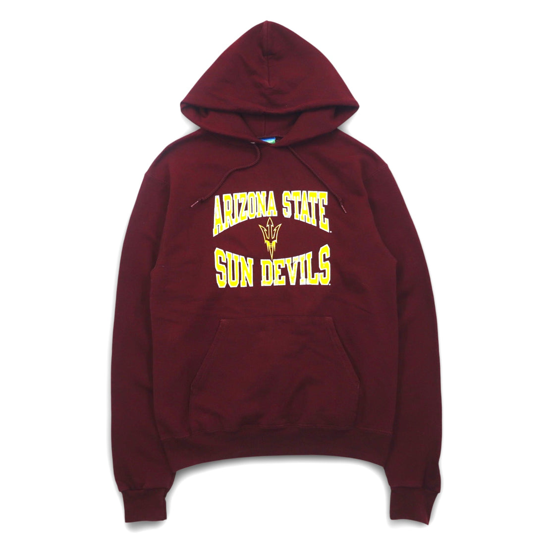 CHAMPION College Print Pullover Hoodie S Bordeaux ECO FLEECE Fleece Lining ARIZONA STATE SUN DEVILS Made in Nicaragua