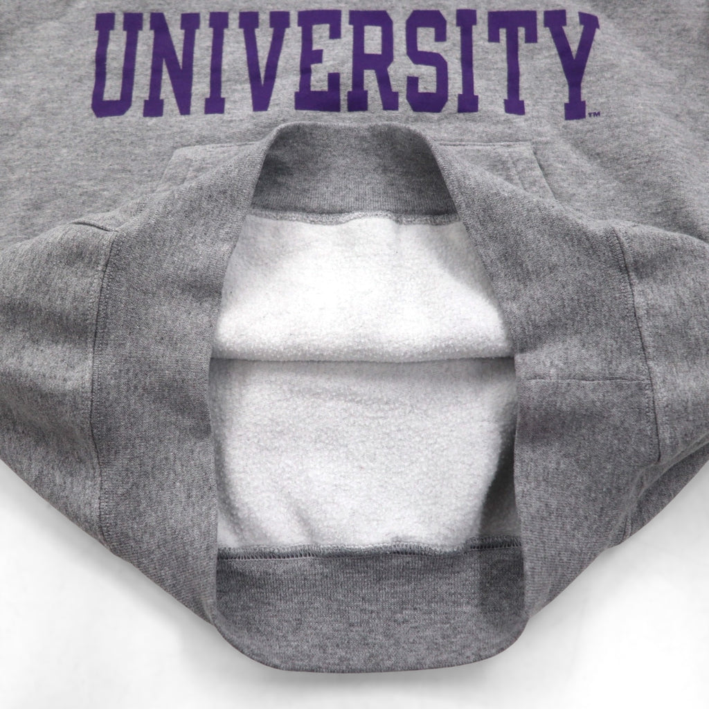 Champion 2000s College Print Pullover Hoodie, Size Small, Gray, Texas Christian University