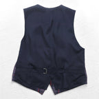 Burberrys Old Nova Check Gilet Vest Medium Navy Cotton