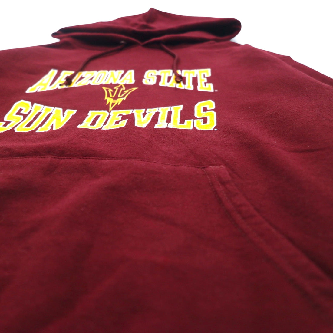 CHAMPION College Print Pullover Hoodie S Bordeaux ECO FLEECE Fleece Lining ARIZONA STATE SUN DEVILS Made in Nicaragua