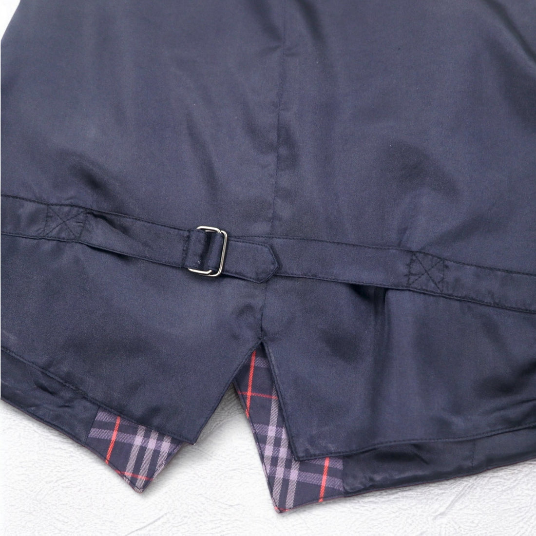 Burberrys Old Nova Check Gilet Vest Medium Navy Cotton