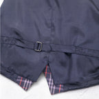 Burberrys Old Nova Check Gilet Vest Medium Navy Cotton