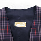 Burberrys Old Nova Check Gilet Vest Medium Navy Cotton