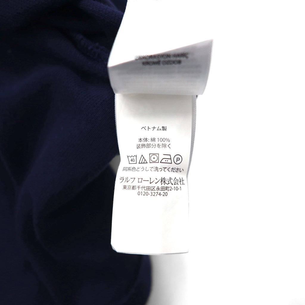 POLO RALPH LAUREN Polo Shirt XL Navy Cotton Pique CUSTOM SLIM FIT Small Pony Embroidery