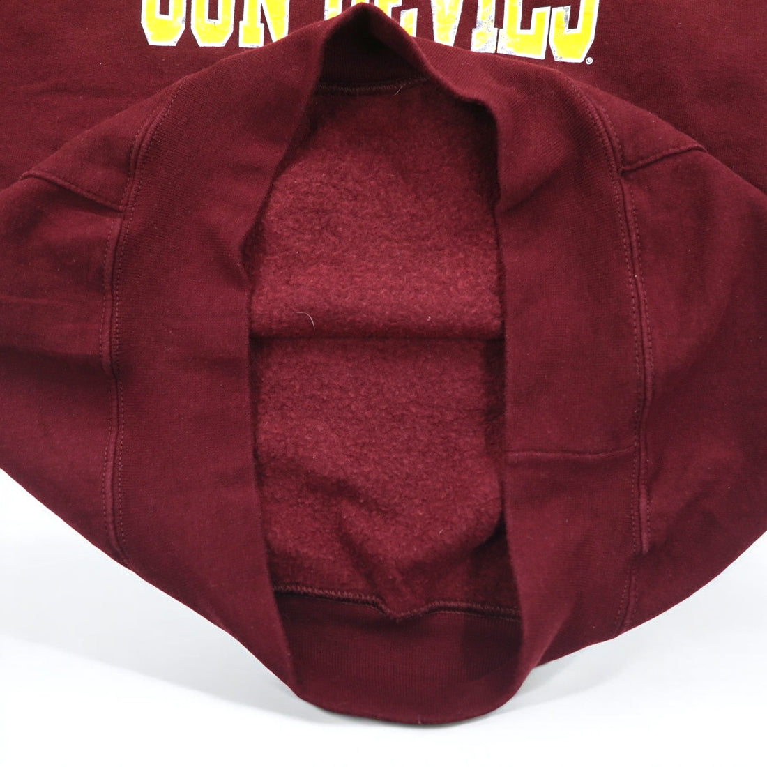 CHAMPION College Print Pullover Hoodie S Bordeaux ECO FLEECE Fleece Lining ARIZONA STATE SUN DEVILS Made in Nicaragua