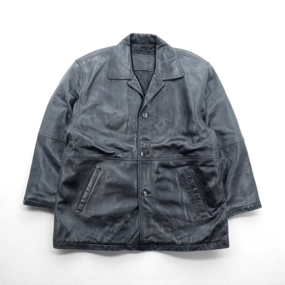 U.S. AIR FORCE COMMANDING OFFICER レザー カーコート ジャケット XL ブラック