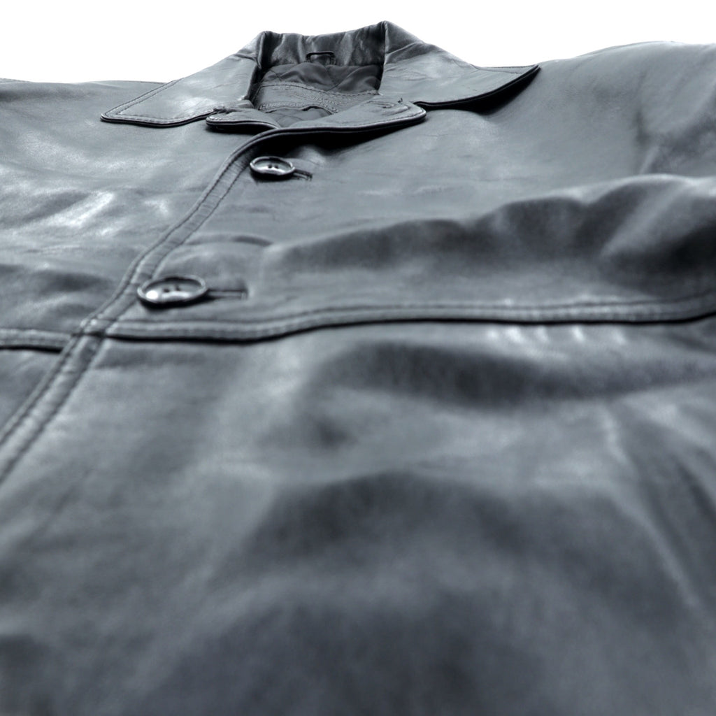 U.S. AIR FORCE COMMANDING OFFICER レザー カーコート ジャケット XL ブラック