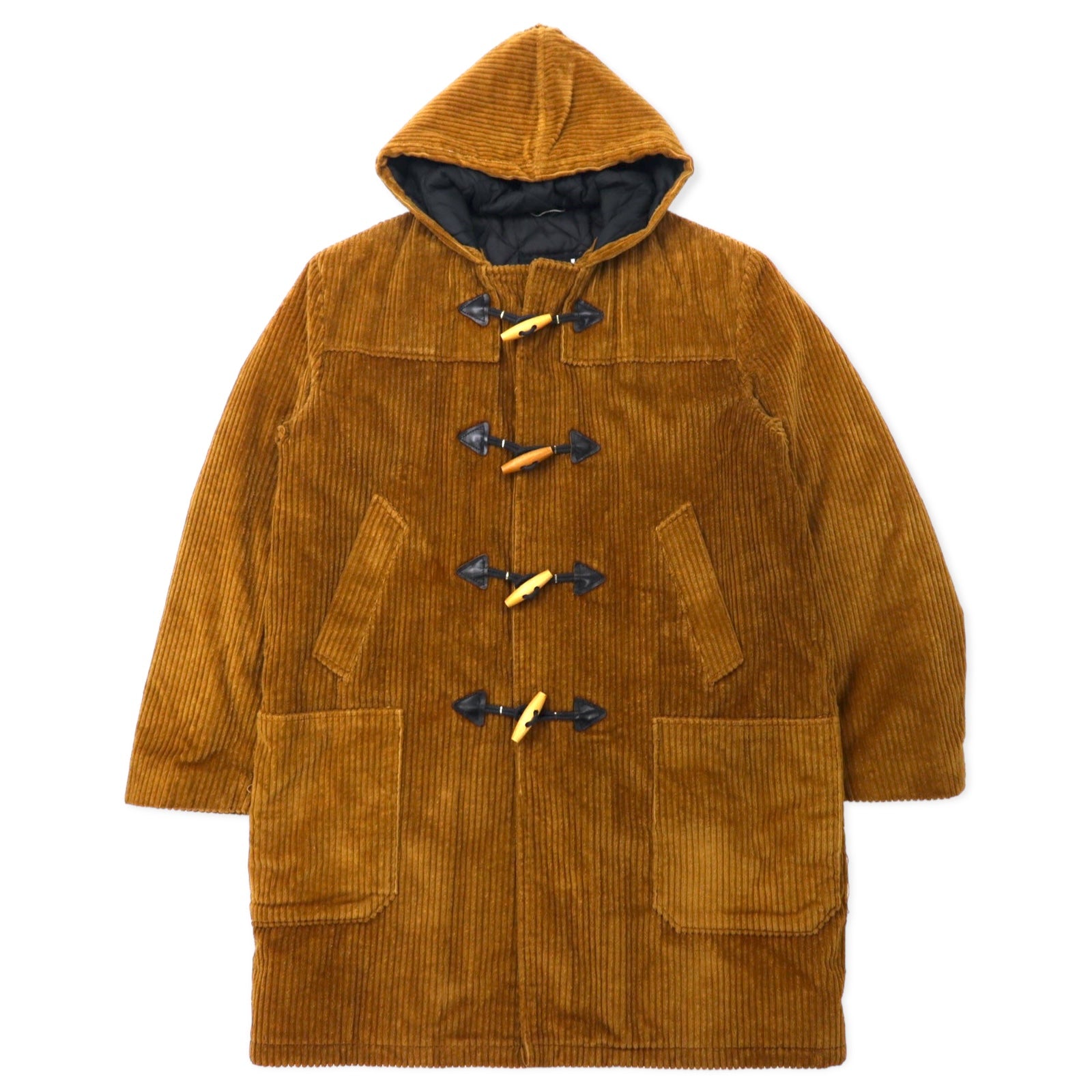 日本然リトテ-古着オンライン-Schott USA製 コーデュロイ ダッフルコート 38 ブラウン コットン キルティングライナー-SCHOTT USA MADE Corduroy COAT 38 Brown Cotton QUILTED Liner