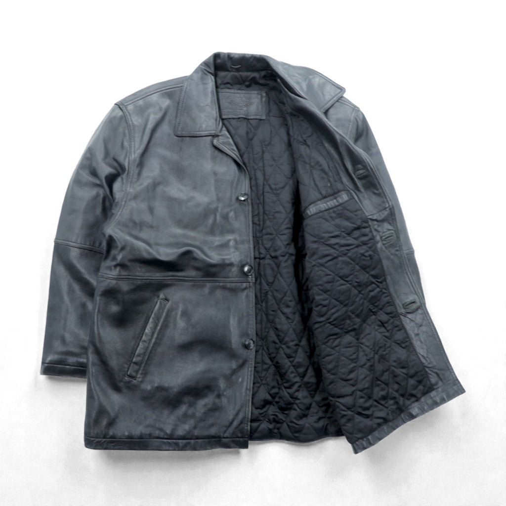 U.S. AIR FORCE COMMANDING OFFICER レザー カーコート ジャケット XL ブラック