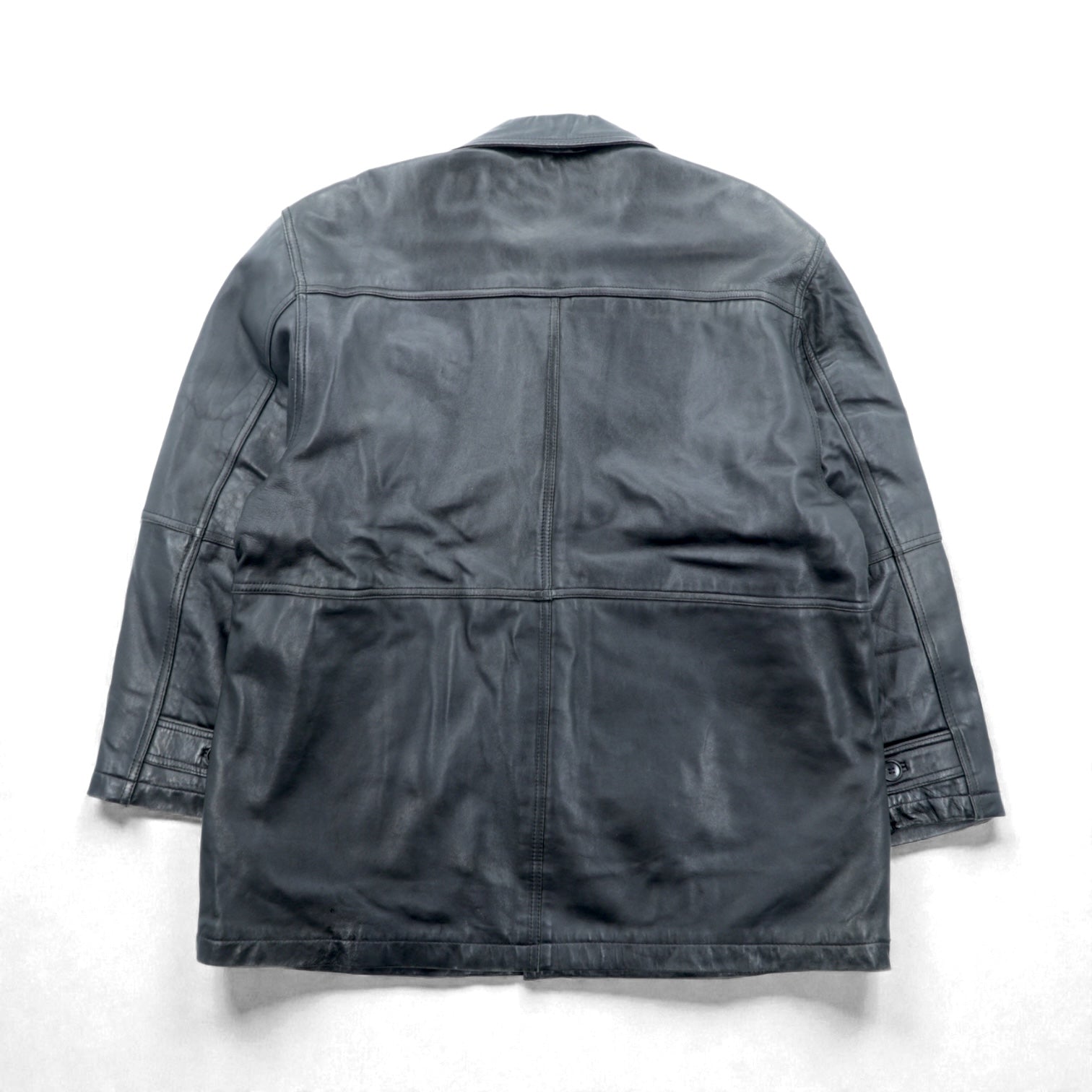 U.S. AIR FORCE COMMANDING OFFICER レザー カーコート ジャケット XL ブラック