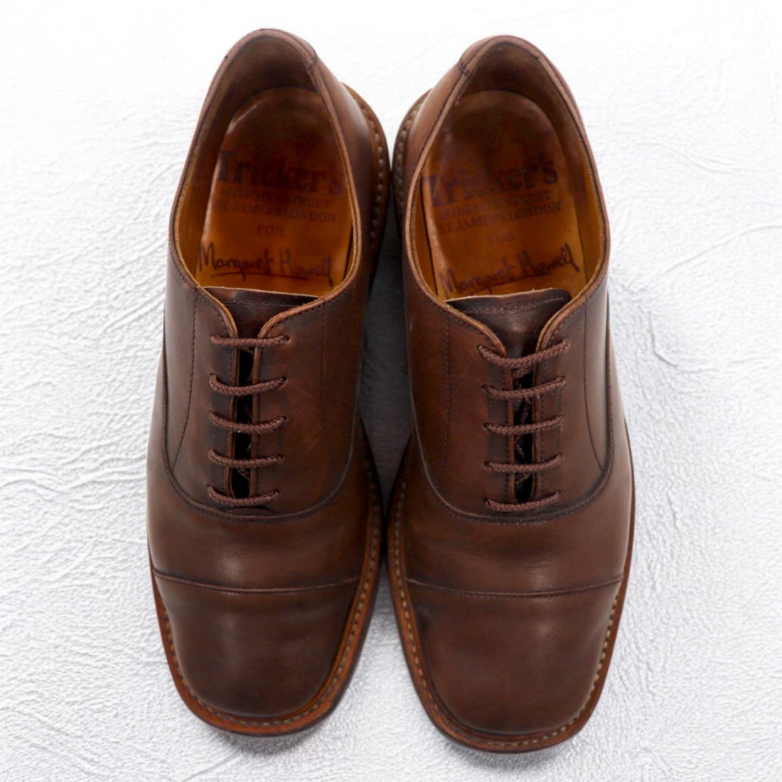 Tricker's x Margaret Howell Made in England Dress Shoes 24.5-25cm Brown Leather Goodyear Welt Straight Tip 6395