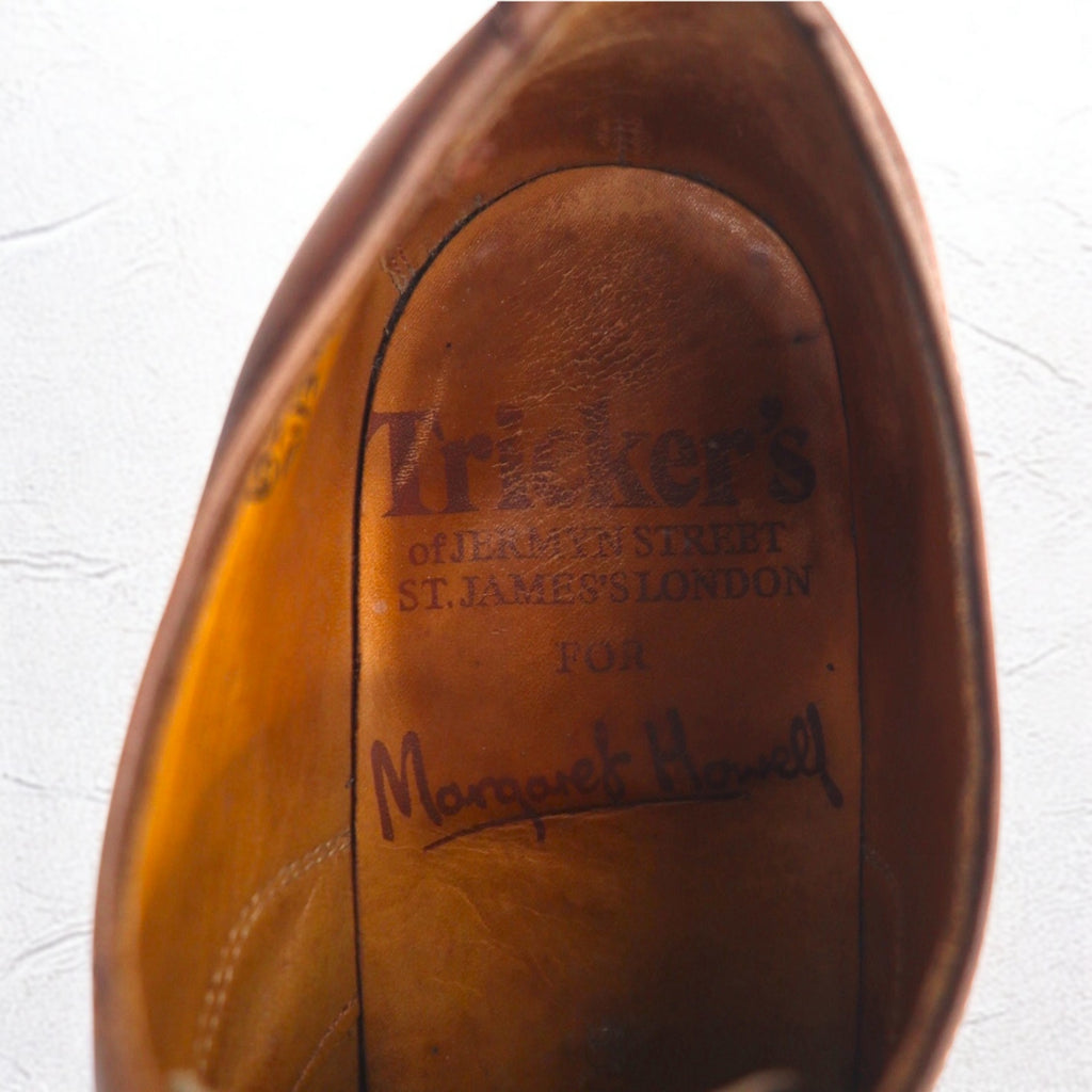 Tricker's x Margaret Howell Made in England Dress Shoes 24.5-25cm Brown Leather Goodyear Welt Straight Tip 6395