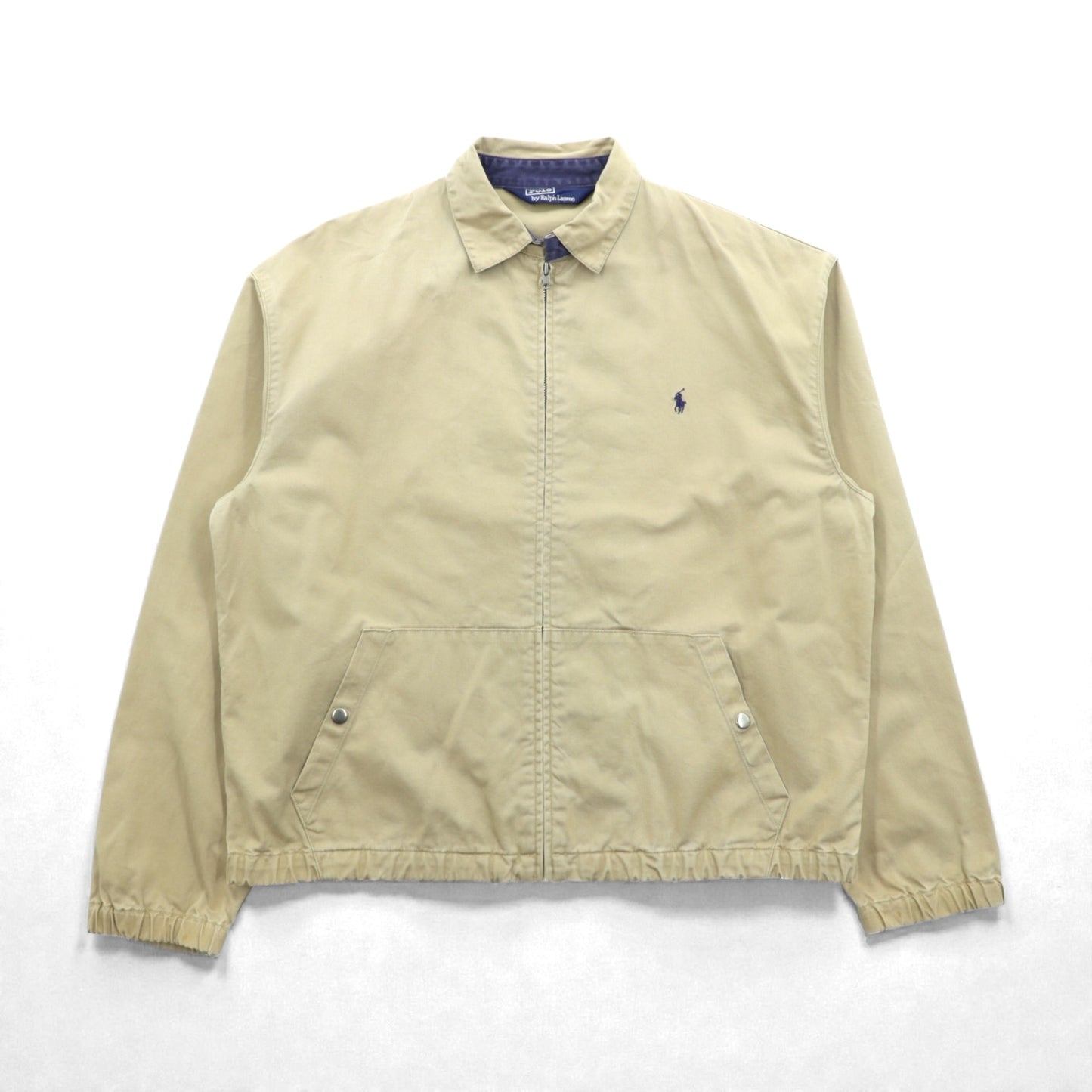 Polo Ralph Lauren 90年代 スウィングトップ ハリントンジャケット L ベージュ スモールポニー刺繍 チンストラップ