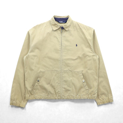 Polo Ralph Lauren 90年代 スウィングトップ ハリントンジャケット L ベージュ スモールポニー刺繍 チンストラップ