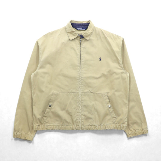 Polo Ralph Lauren 90年代 スウィングトップ ハリントンジャケット L ベージュ スモールポニー刺繍 チンストラップ
