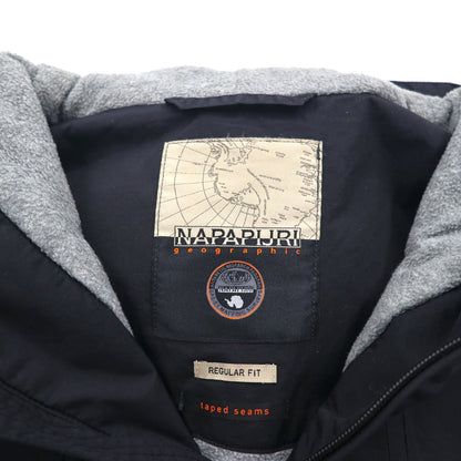 NAPAPIJRI Anorak Parka, Fleece-Lined, Half-Zip Nylon Jacket, Size L, Black, N0YGNJ