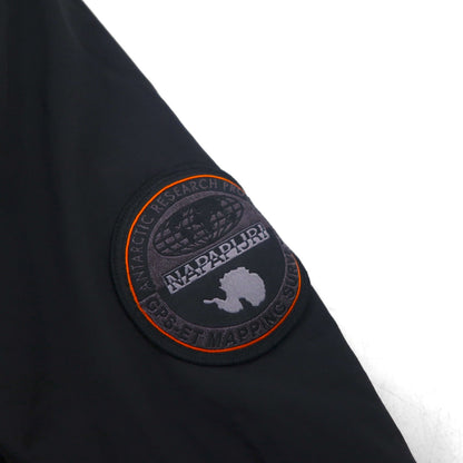 NAPAPIJRI Anorak Parka, Fleece-Lined, Half-Zip Nylon Jacket, Size L, Black, N0YGNJ