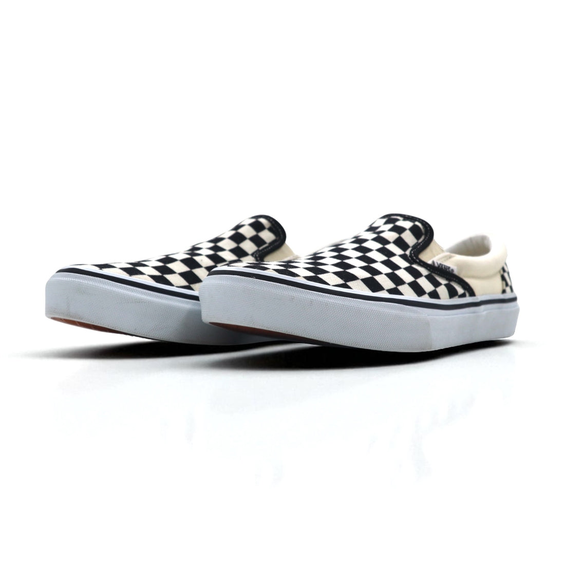 VANS スリッポン SLIP-ON チェッカーフラッグ スニーカー 27.5cm ホワイト ブラック キャンバス V98CLA