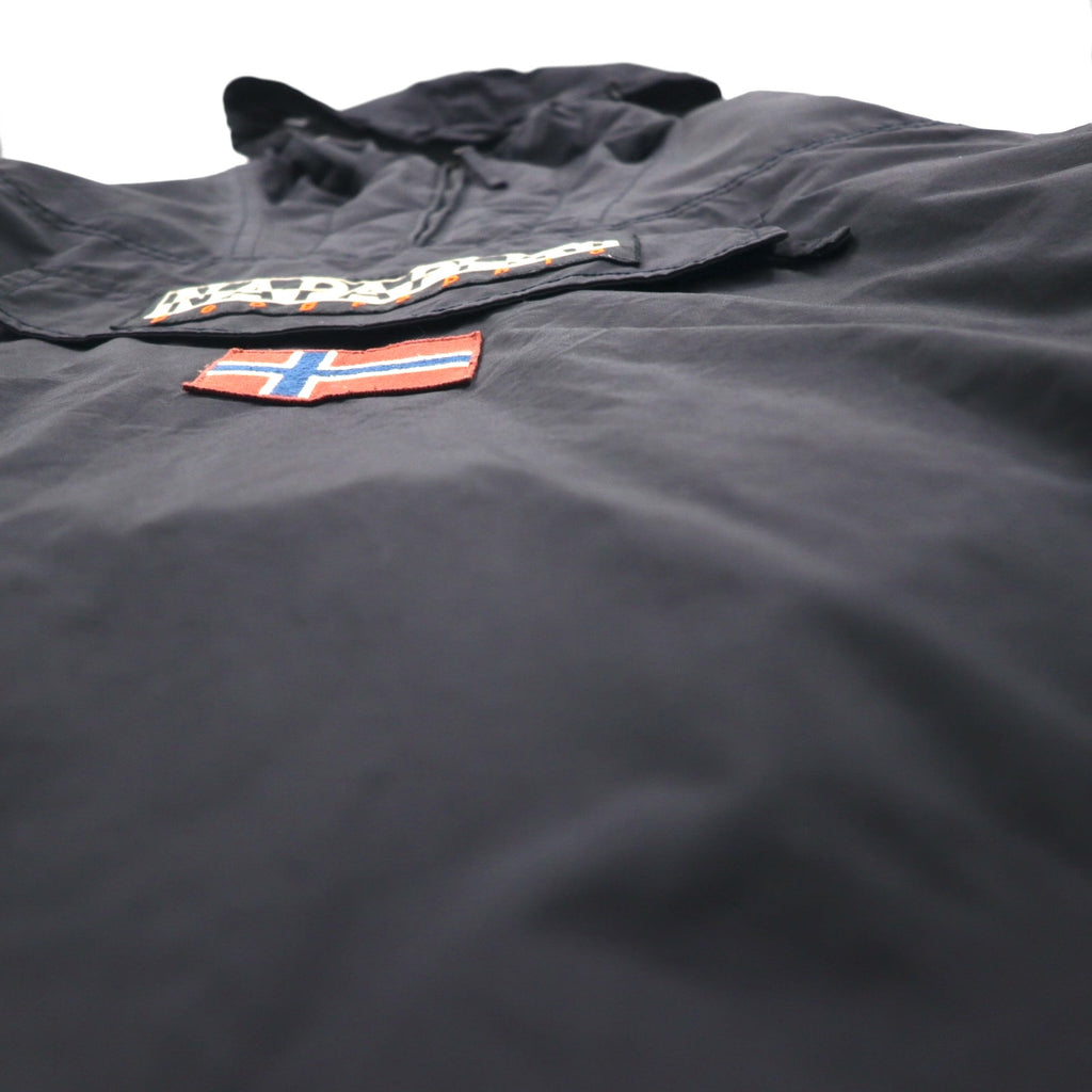 NAPAPIJRI Anorak Parka, Fleece-Lined, Half-Zip Nylon Jacket, Size L, Black, N0YGNJ