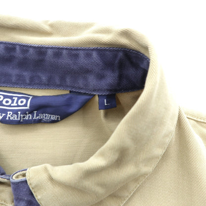 Polo Ralph Lauren 90年代 スウィングトップ ハリントンジャケット L ベージュ スモールポニー刺繍 チンストラップ