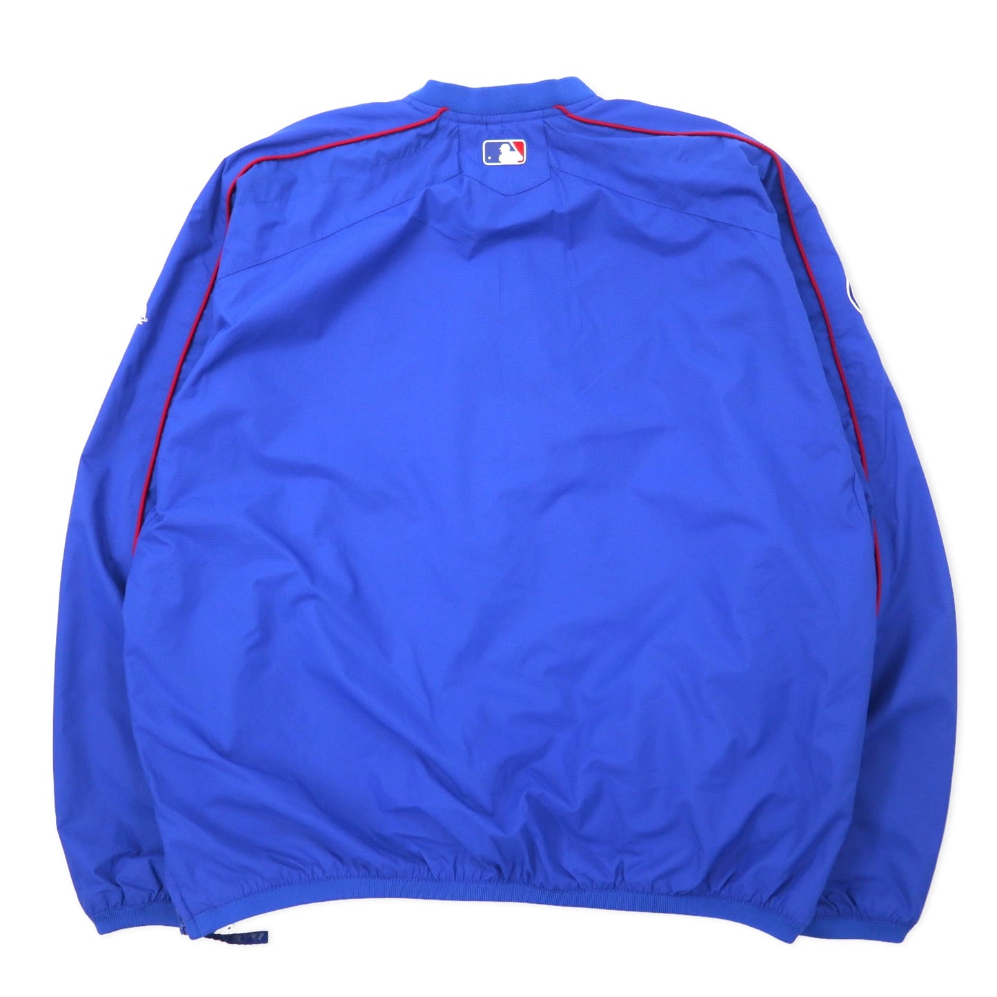 majestic Half Zip Nylon Pullover Piste L Blue Nylon Side Slit MLB Chicago  Cubs Big Size – 日本然リトテ