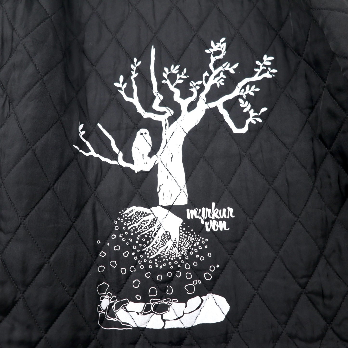 Schott × ila VEE DUB ( nano-universe ) 袖レザー スタジャン M ブラック ウール 馬革 ホースハイド キルティングライナー ロゴ刺繍 im83B26ML 日本製