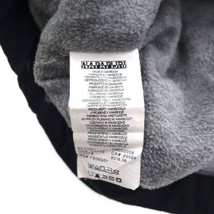 NAPAPIJRI Anorak Parka, Fleece-Lined, Half-Zip Nylon Jacket, Size L, Black, N0YGNJ