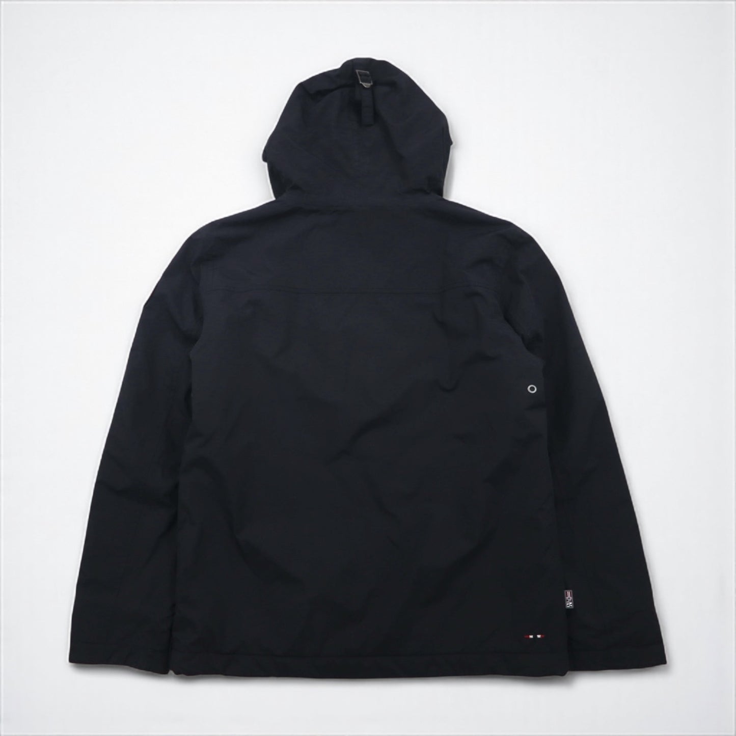 NAPAPIJRI Anorak Parka, Fleece-Lined, Half-Zip Nylon Jacket, Size L, Black, N0YGNJ
