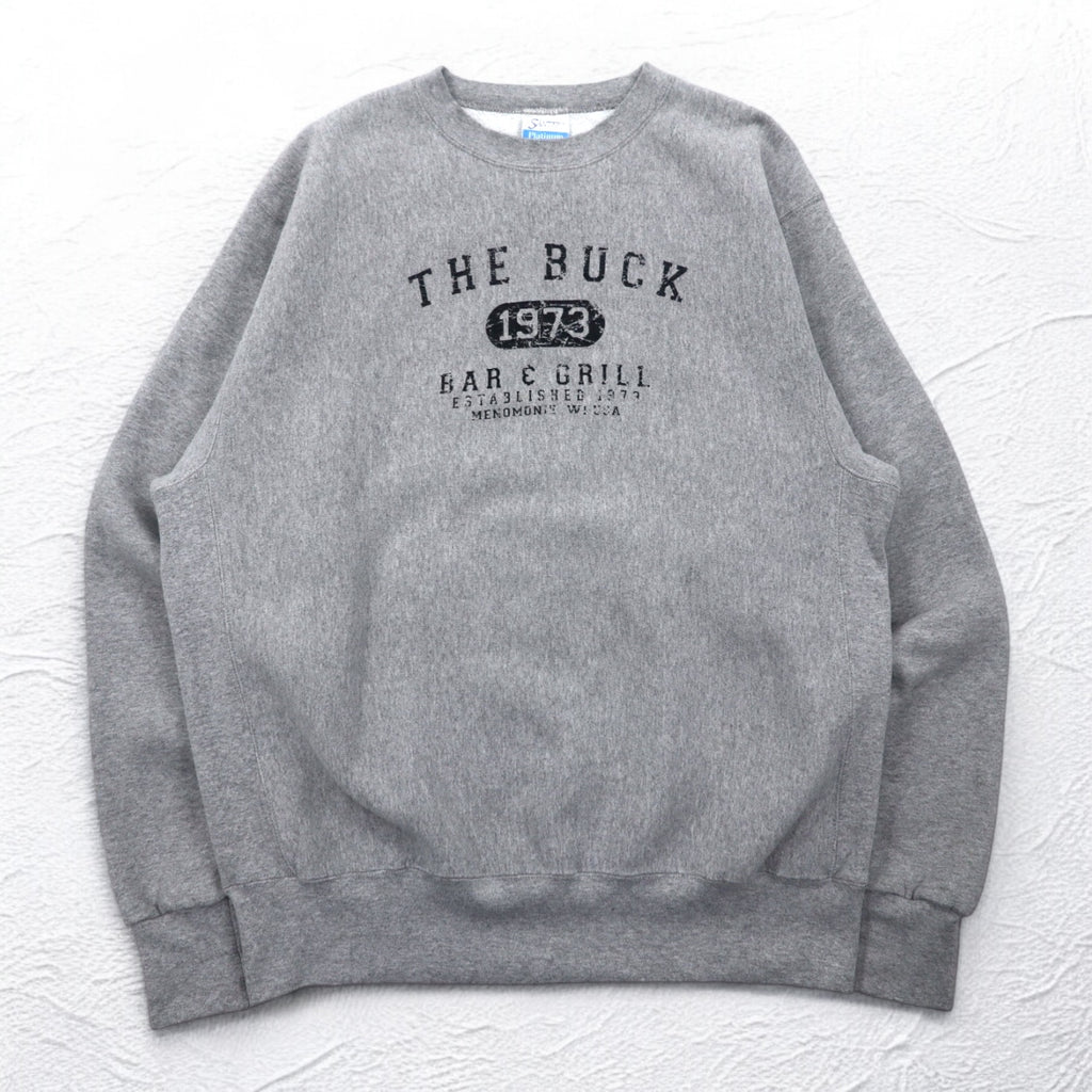 USA made 90s SANTEE PLATINUM Reverse Weave Sweatshirt XL Grey THE BUCK