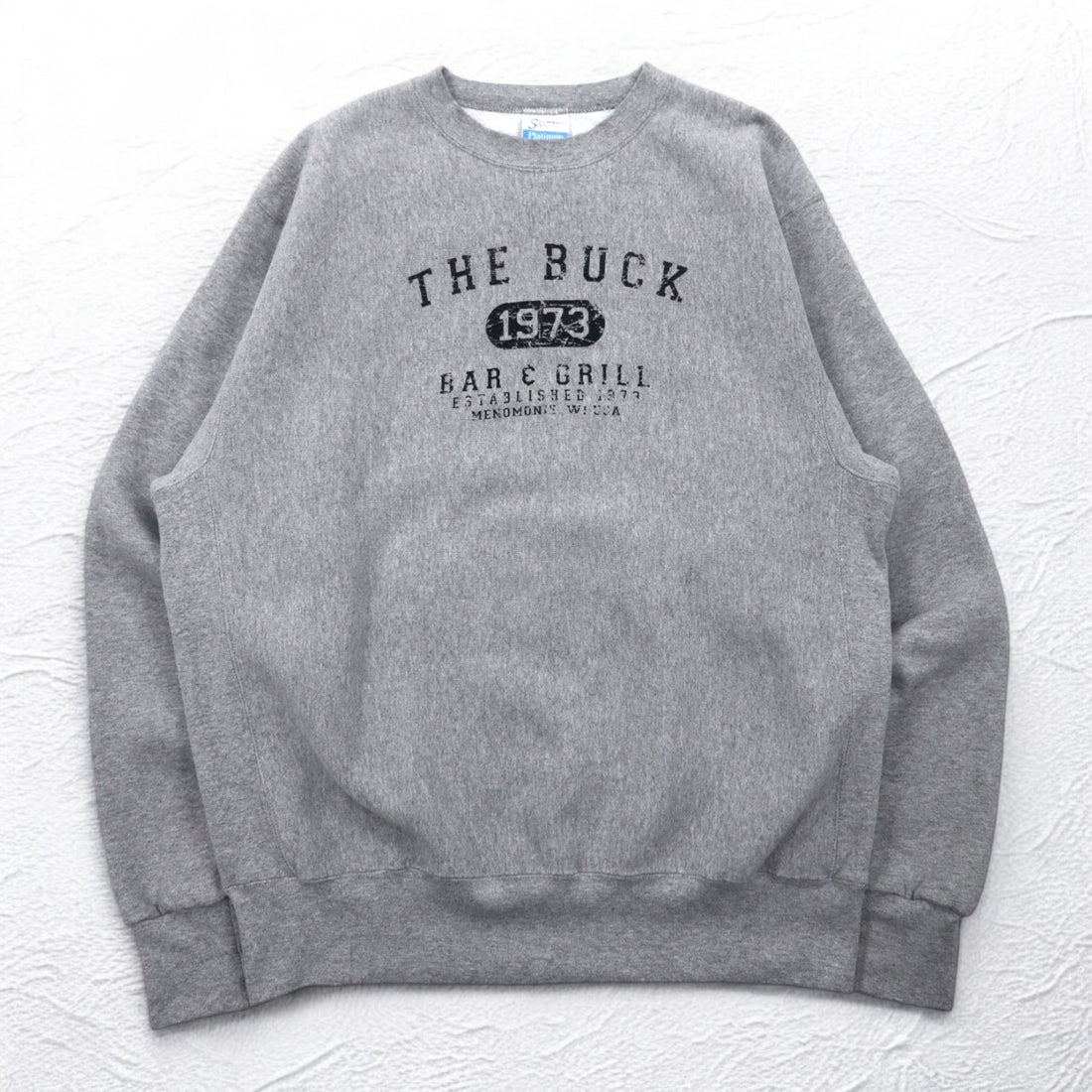 USA made 90s SANTEE PLATINUM Reverse Weave Sweatshirt XL Grey THE BUCK