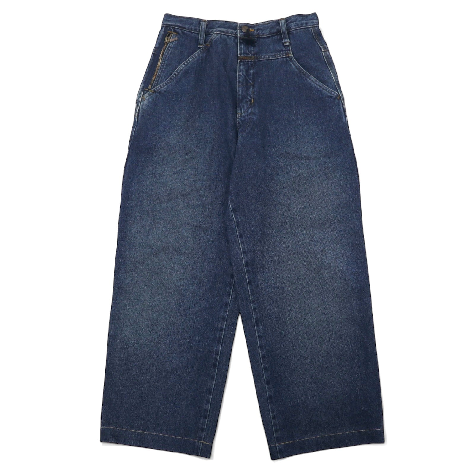 日本然リトテ-古着オンライン-MARITHE FRANCOIS GIRBAUD バギー テーパード デニムパンツ S ブルー コットン ジッパーフライ 日本製-MARITHE FRANCOIS GIRBAUD Baggy Tapered Denim Pants S Blue Cotton Zipper Fly Japan Made