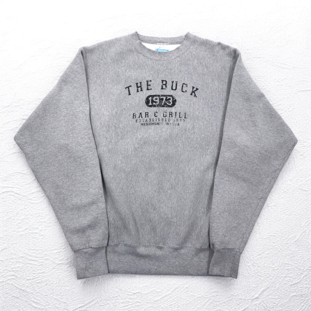 USA made 90s SANTEE PLATINUM Reverse Weave Sweatshirt XL Grey THE BUCK