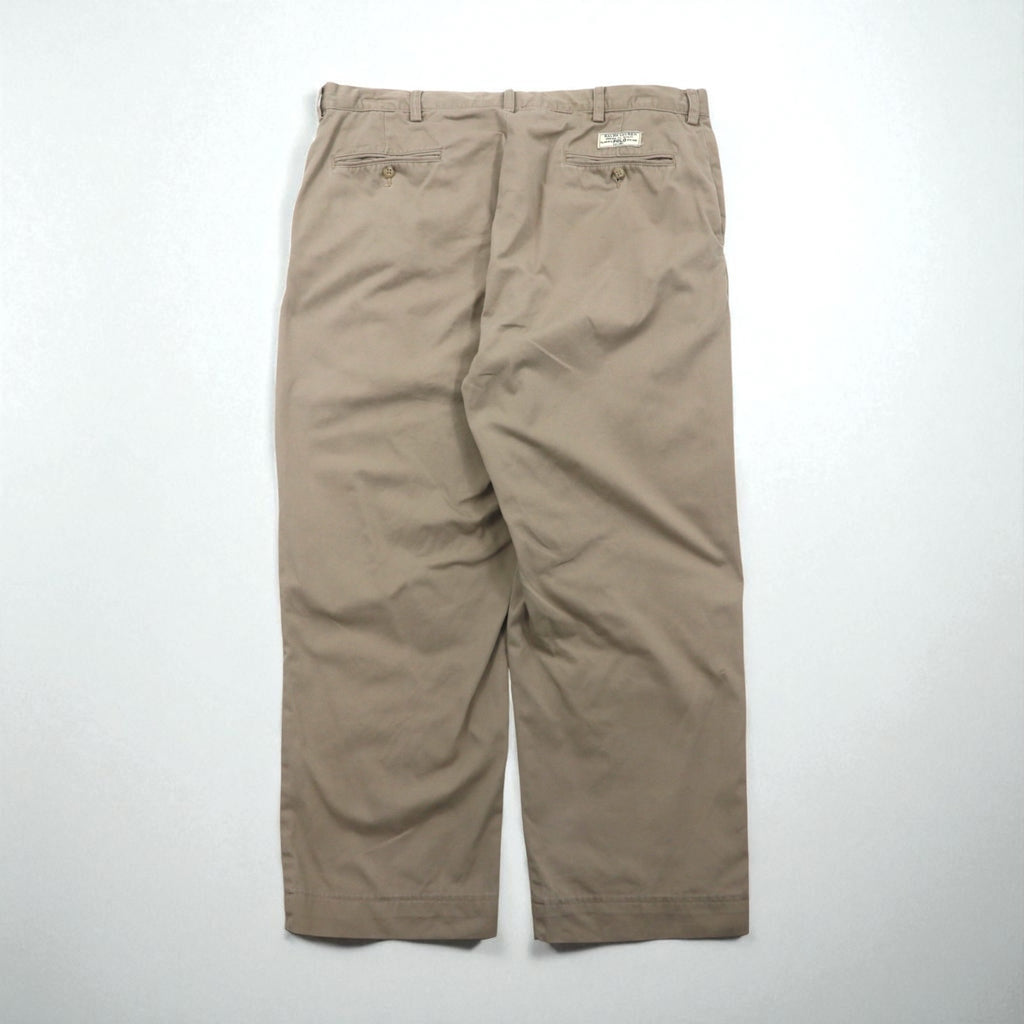 Polo Ralph Lauren 90年代 ポロチノ ワイド テーパード チノパンツ XL ベージュ CLASSIC POLO CHINO
