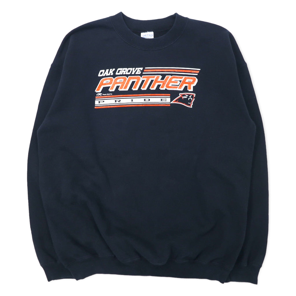日本然リトテ-古着オンライン-GILDAN カレッジ プリント スウェット L ブラック コットン OAK GROVE PANTHERS ビッグサイズ ホンジュラス製-GILDAN College Print Sweatshirt L Black Cotton OAK GROVE PANTHERS Big Size Honduras Made