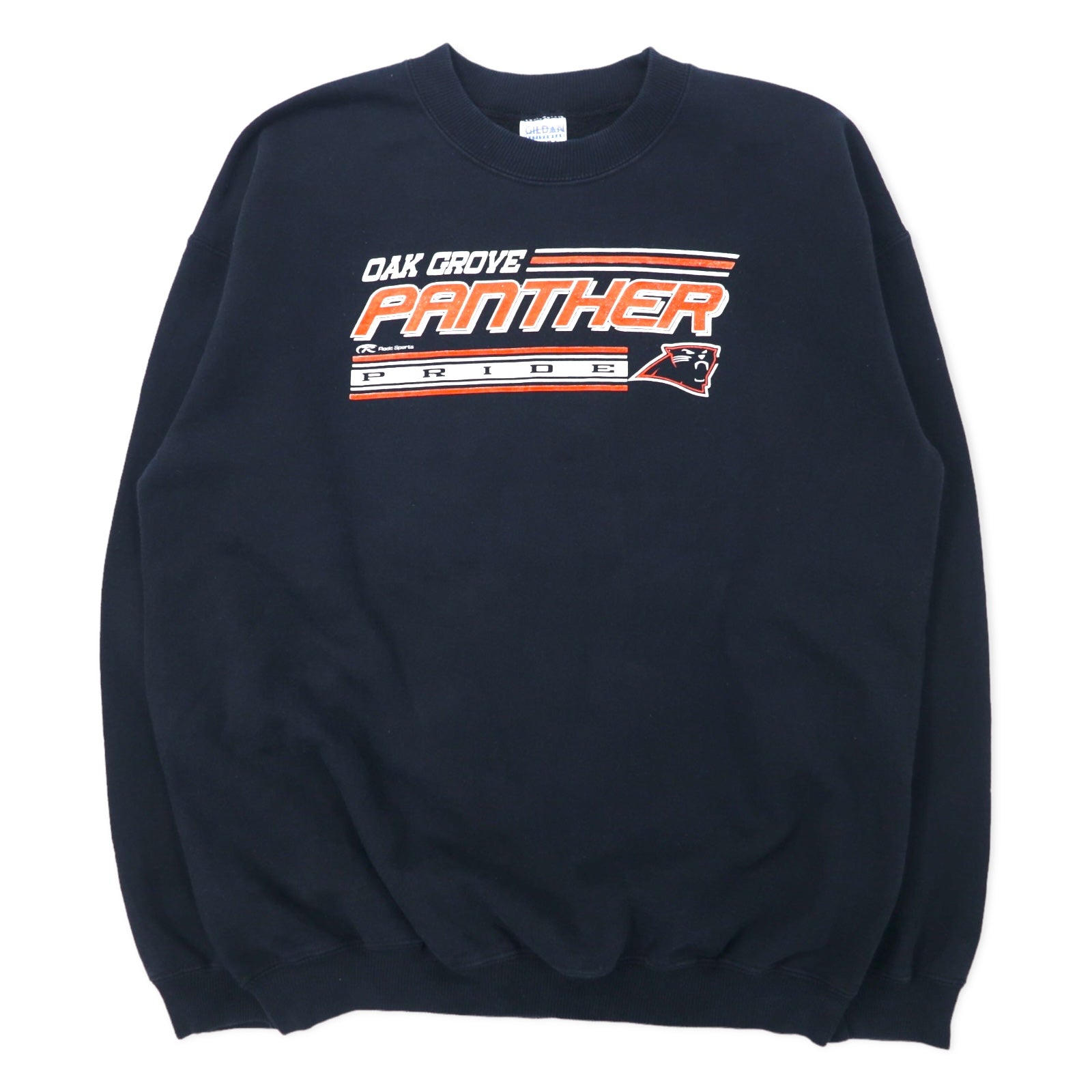 日本然リトテ-古着オンライン-GILDAN カレッジ プリント スウェット L ブラック コットン OAK GROVE PANTHERS ビッグサイズ ホンジュラス製-GILDAN College Print Sweatshirt L Black Cotton OAK GROVE PANTHERS Big Size Honduras Made