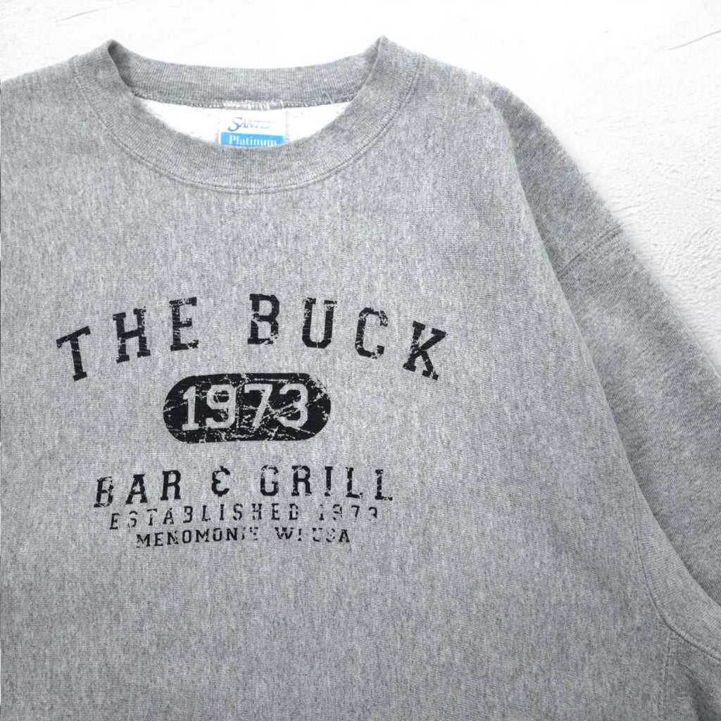 USA made 90s SANTEE PLATINUM Reverse Weave Sweatshirt XL Grey THE BUCK