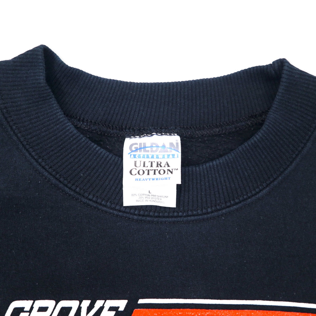 GILDAN カレッジ プリント スウェット L ブラック コットン OAK GROVE PANTHERS ビッグサイズ ホンジュラス製
