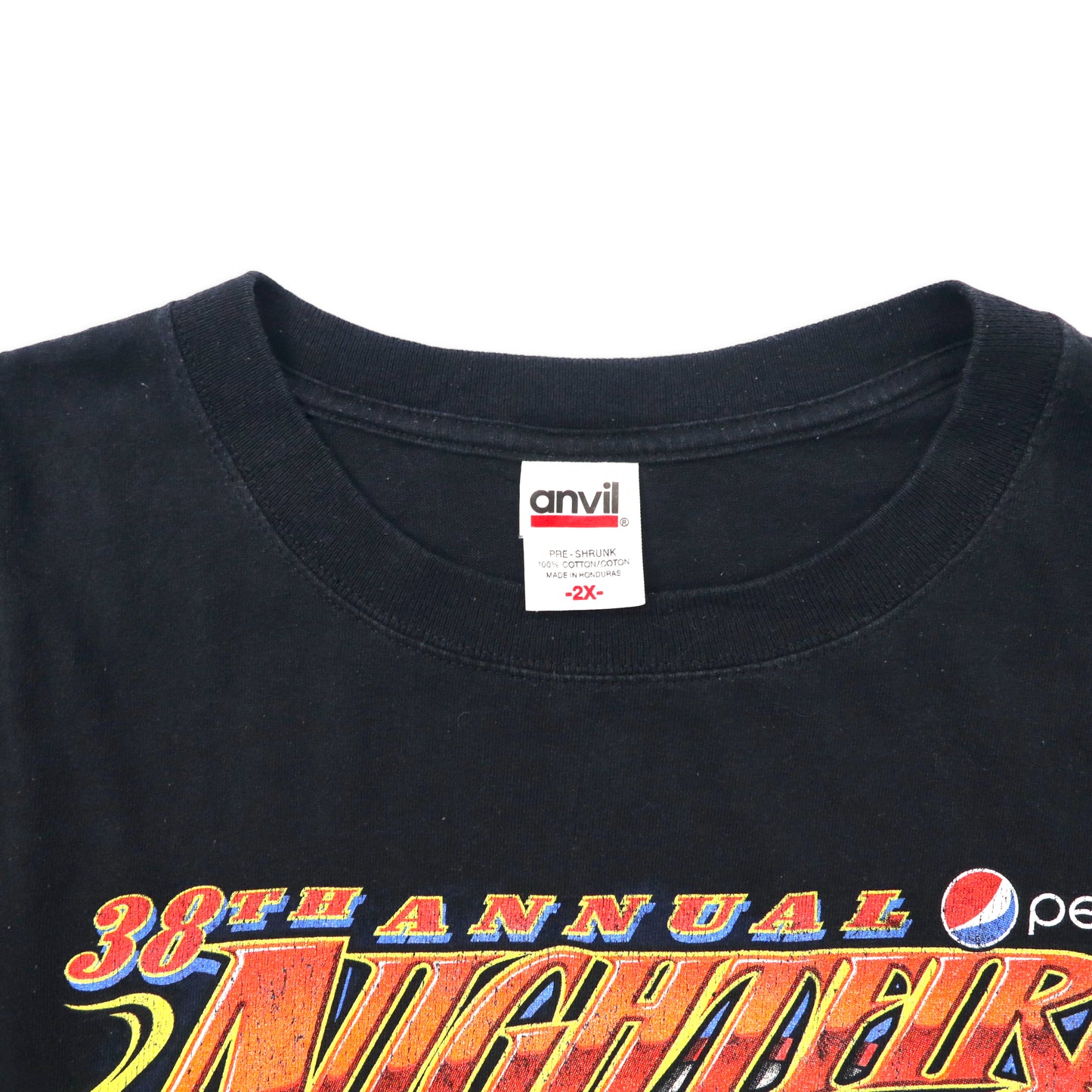 anvil レーシングカー 両面プリント Tシャツ 2X ブラック コットン NIGHTFIRE NATIONALS ビッグサイズ