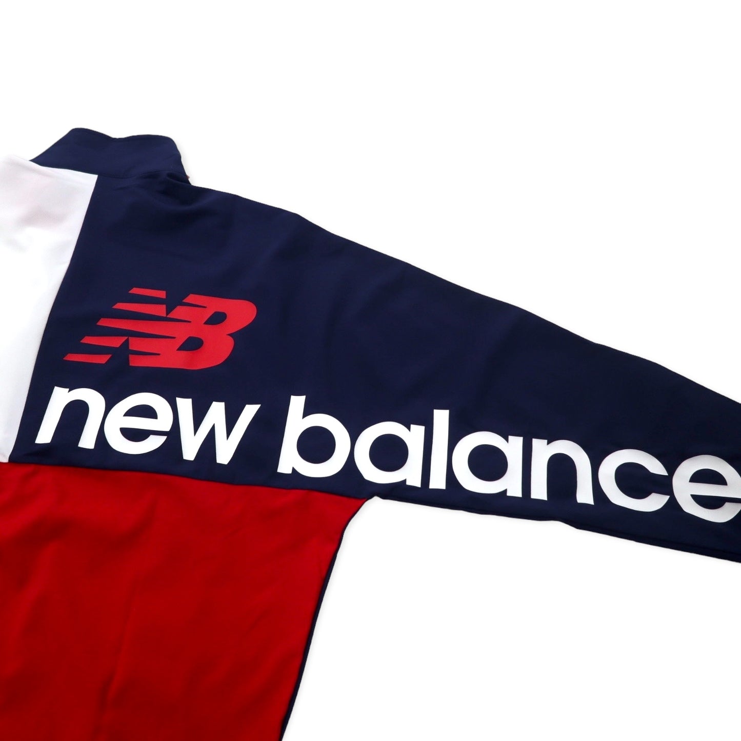 New Balance トラックジャケット ウィンドブレーカー サッカー / フットサル フルジップ M ネイビー トリコロール ポリエステル ビッグサイズ JMJF0400 未使用品
