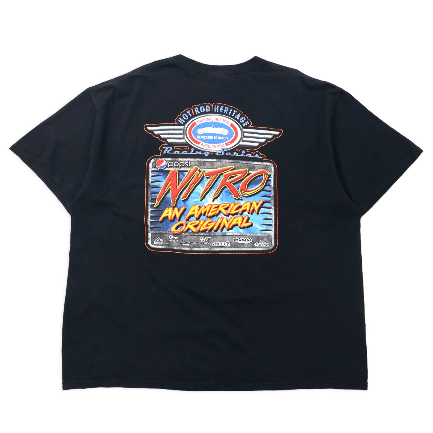 anvil レーシングカー 両面プリント Tシャツ 2X ブラック コットン NIGHTFIRE NATIONALS ビッグサイズ