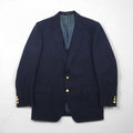 80s USA UNION MADE Vintage Navy Blazer Joshua Trent 80s USA Made 2B Tailored Jacket Size L Union Made ACTWU Tag Gold Buttons Navy Blazer
