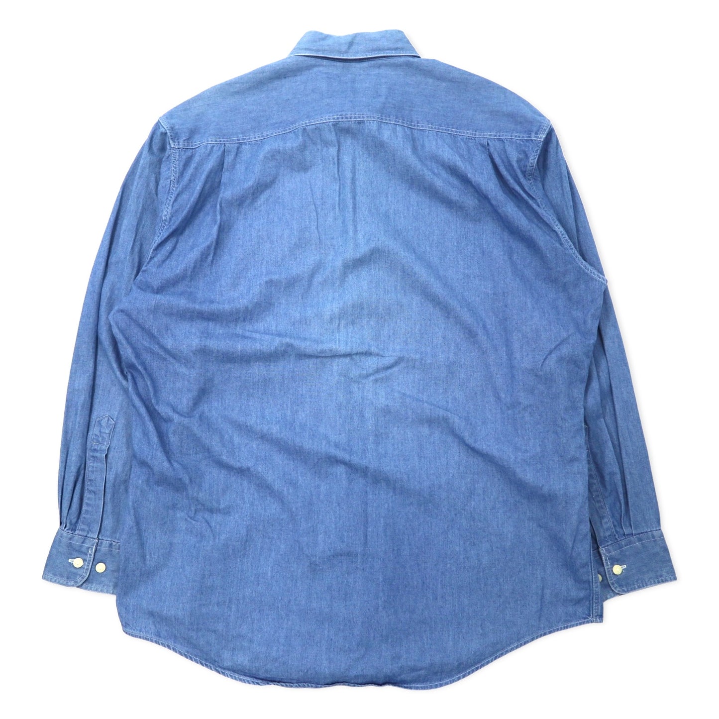 CHAPS RALPH LAUREN 90年代 デニム ボタンダウンシャツ 16.5-34/35 ブルー コットン