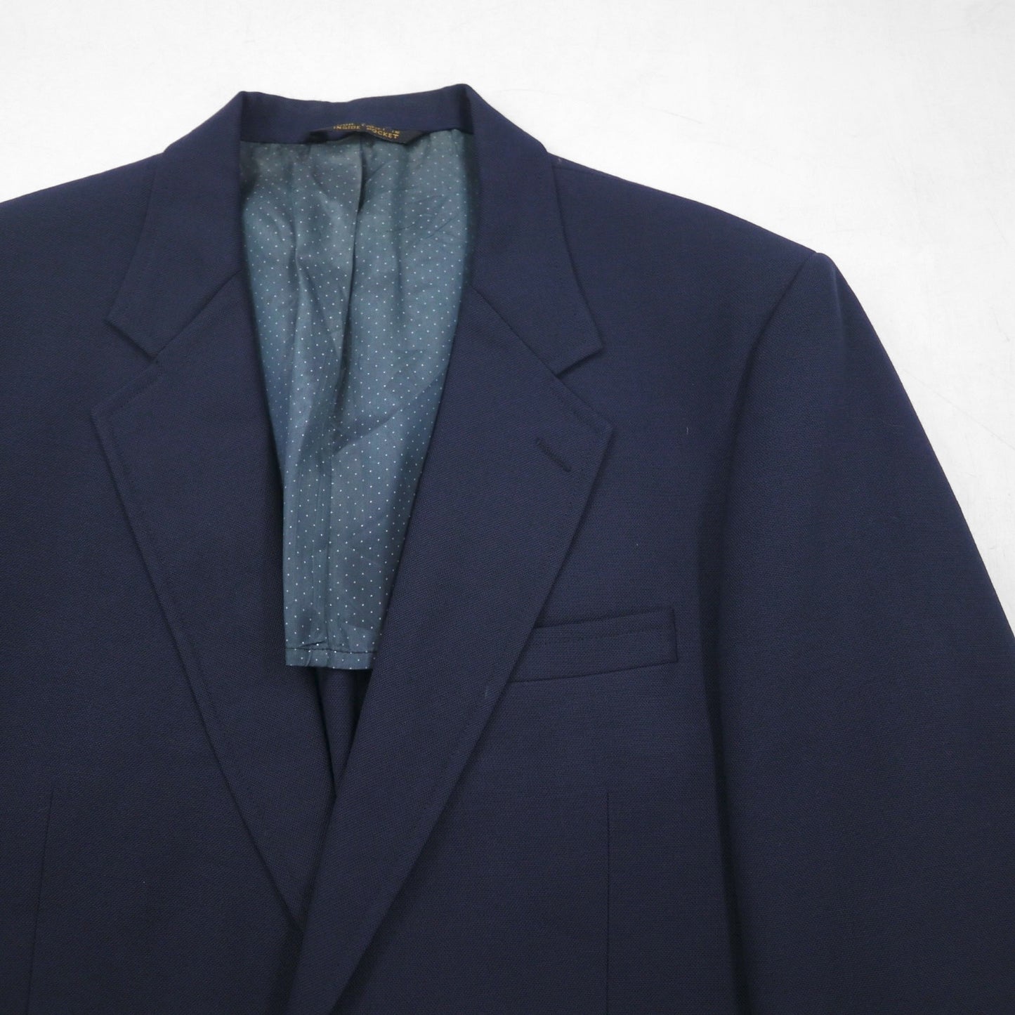 80s USA UNION MADE Vintage Navy Blazer Joshua Trent 80年代 USA製 2B テーラードジャケット L ユニオンメイド ACTWUタグ 金ボタン 紺ブレ