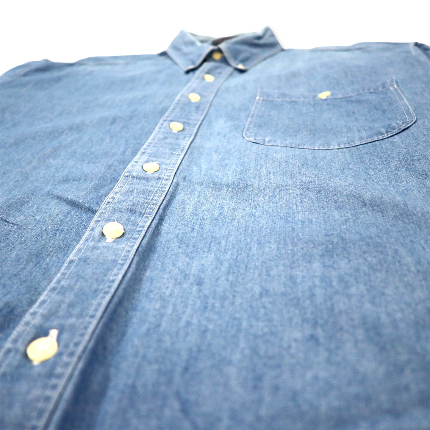 CHAPS RALPH LAUREN 90s denim button-down shirt 16.5-34/35 blue cotton